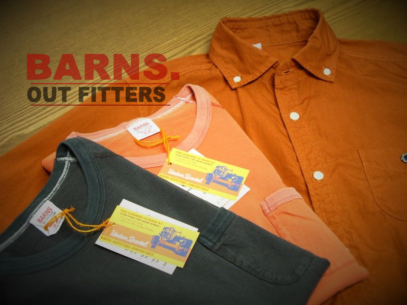 BARNS ヴィンテージ ラグランクルーTシャツ,小衿40'sブロードB.Dシャツ